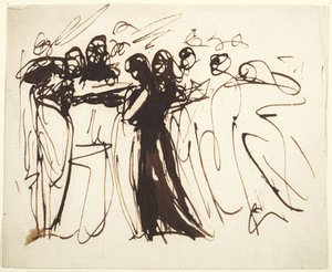 Staande figuren die bij elkaar staan door George Romney