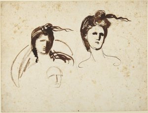 Studies naar het hoofd van een vrouw door George Romney