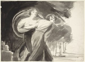 Studie naar vrolijkheid en melancholie door George Romney