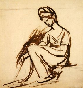 Studie voor een portret van een zittende dame