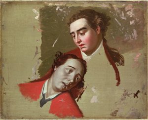 Studie voor de Dood van Generaal Wolfe in Quebec, 1762-63 door George Romney
