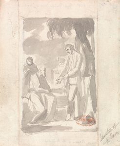 Studie voor het portret van majoor Thomas Pearson en de brahmaan