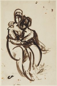 Studie voor het portret van de zusjes Milner door George Romney