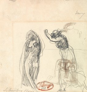 Twee schetsen van een vrouwenfiguur