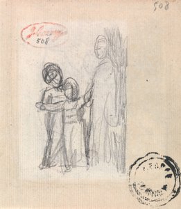 Vrouw en twee kinderen door George Romney