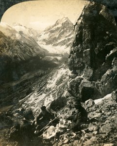 Mount Cook, en de Hooker-gletsjer en vallei, Nieuw-Zeeland, ca. 1909