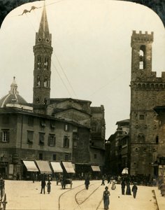 Piazza San Firenze, Florence, Italië, ca. 1909