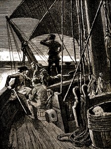 Jim Hawkins hoort een gesprek dat de piratenopstand onthult door George Roux