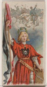 Slag bij Sedan, Duitsland, uit de Holidays-serie N80 voor Duke merk sigaretten, 1890 door George S. Harris and Sons