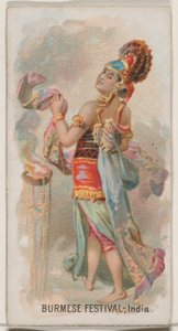Birmees Festival, India, uit de serie Holidays N80 voor Duke merk sigaretten, 1890
