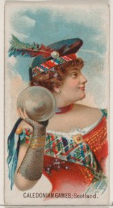 Caledonische Spelen, Schotland, uit de Holidays-serie N80 voor Duke merk sigaretten, 1890 door George S. Harris and Sons