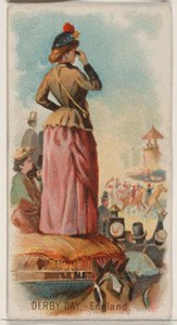 Derby Day, Engeland, uit de Holidays-serie N80 voor Duke merk sigaretten, 1890 door George S. Harris and Sons