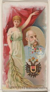 Verjaardag van de keizer, Oostenrijk, uit de serie Holidays N80 voor Duke merk sigaretten, 1890