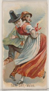 Kermisdag, Wales, uit de Feestdagen serie N80 voor Duke merk sigaretten, 1890