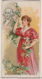 Verjaardag van George Washington, Verenigde Staten, uit de feestdagenset N80 voor Duke merk..., 1890