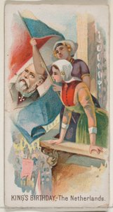 Verjaardag van de Koning, Nederland, uit de Feestdagen serie N80 voor Duke merk sigaretten, 1890 door George S. Harris and Sons