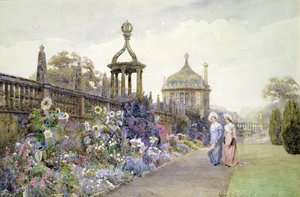 Montacute, zonnebloemen, 1886 door George Samuel Elgood