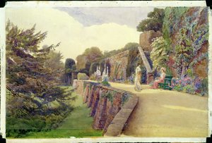Het terras bij Berkeley Castle, Gloucestershire, 1887 door George Samuel Elgood