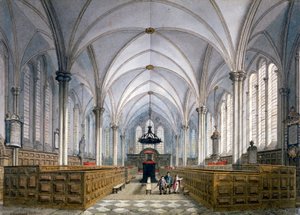 Interieur van Temple Church, Londen, 1811