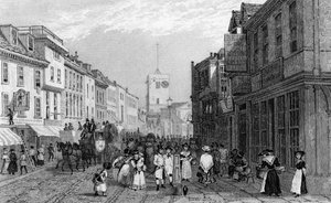 Marktdag in Dartford, Kent, gegraveerd door Henry Adlard, c.1830 door George Shepherd