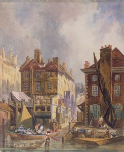 Oude Hungerford Market vanaf de rivier, Londen, ca. 1810