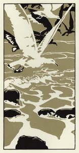 Van het strand kwam een grote witte meeuw door George Sheringham