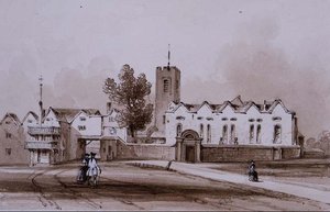 Highgate School en Kapel, ca.1840