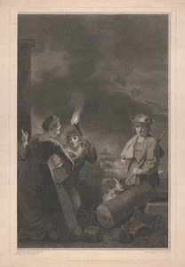 Westelijk raam van de kapel, New College Oxford: Herderjongen en hond, deel van het kerstvenster