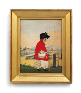 De ganzenvrouw voor een mijlpaal, c.1840