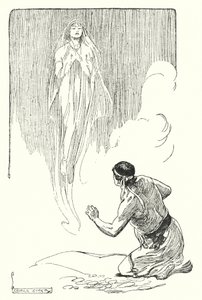 Jason en de Argonauten: "Door het gordijn keek ze op hem neer" (litho) door George Soper