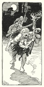 Jason en de Argonauten: "Terwijl ze sliepen, kwamen er verschrikkelijke mannen" (litho)