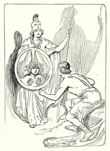 Perseus: "In de spiegel van het schild verscheen een gezicht" (litho) door George Soper
