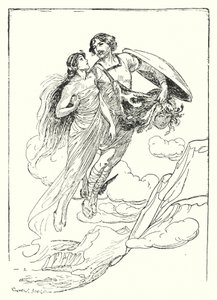 Perseus: "Perseus tilde zijn mooie Andromeda in zijn armen en vluchtte met haar naar de klif" door George Soper