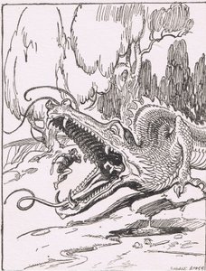 De drakentanden: Hij stormde op het monster af en wierp zichzelf in zijn gapende mond door George Soper