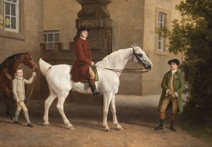 Detail van William Henry Cavendish Bentinck, 3e hertog van Portland voor de stallen van Welbeck Abbey