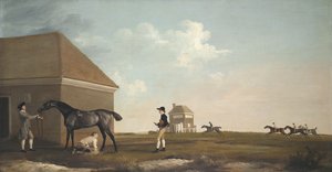 Gimcrack op Newmarket Heath, met een trainer, een staljongen en een jockey, 1765