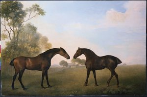 Twee Jagers in het Gras door George Stubbs