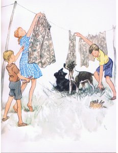 De was aan de lijn hangen - Nobby de Bull Terrier en Ferdinand de Aberdeen, uit Pets Limited uitgegeven door Collins door George Vernon Stokes