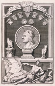 Egbert (gest. 839) Koning van de West-Saksen, Eerste Monarch van heel Engeland, gegraveerd door de kunstenaar (gravure) door George Vertue