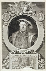 Hendrik VIII (1491-1547), naar een schilderij in de Koninklijke Galerij in Kensington door George Vertue