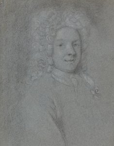 Portret van John Dixon, naar Rechts Kijken door George Vertue