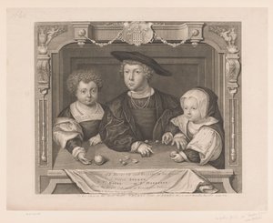 Portret van Dorothea, Johan en Christina van Denemarken door George Vertue