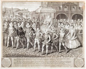 Koninklijke processie van koningin Elizabeth I, ca. 1580 1744 door George Vertue