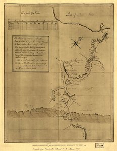 Kaart van George Washington bij zijn "journal to the Ohio", 1754. LOC 99446116 door George Washington