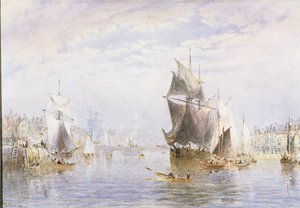 Kleine Vaartuigen op de Rivier bij Whitby Bridge, 1877