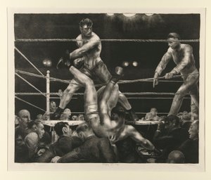 Dempsey en Firpo door George Wesley Bellows