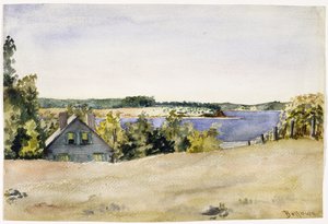 Gardiners Bay vanaf Sag Harbor, 1899 door George Wesley Bellows
