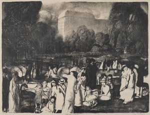 In het park, licht, 1916 door George Wesley Bellows