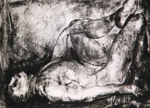 Man op Zijn Rug, Naakt, c.1916 door George Wesley Bellows