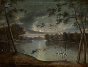 Nachtelijk landschap door George Winter